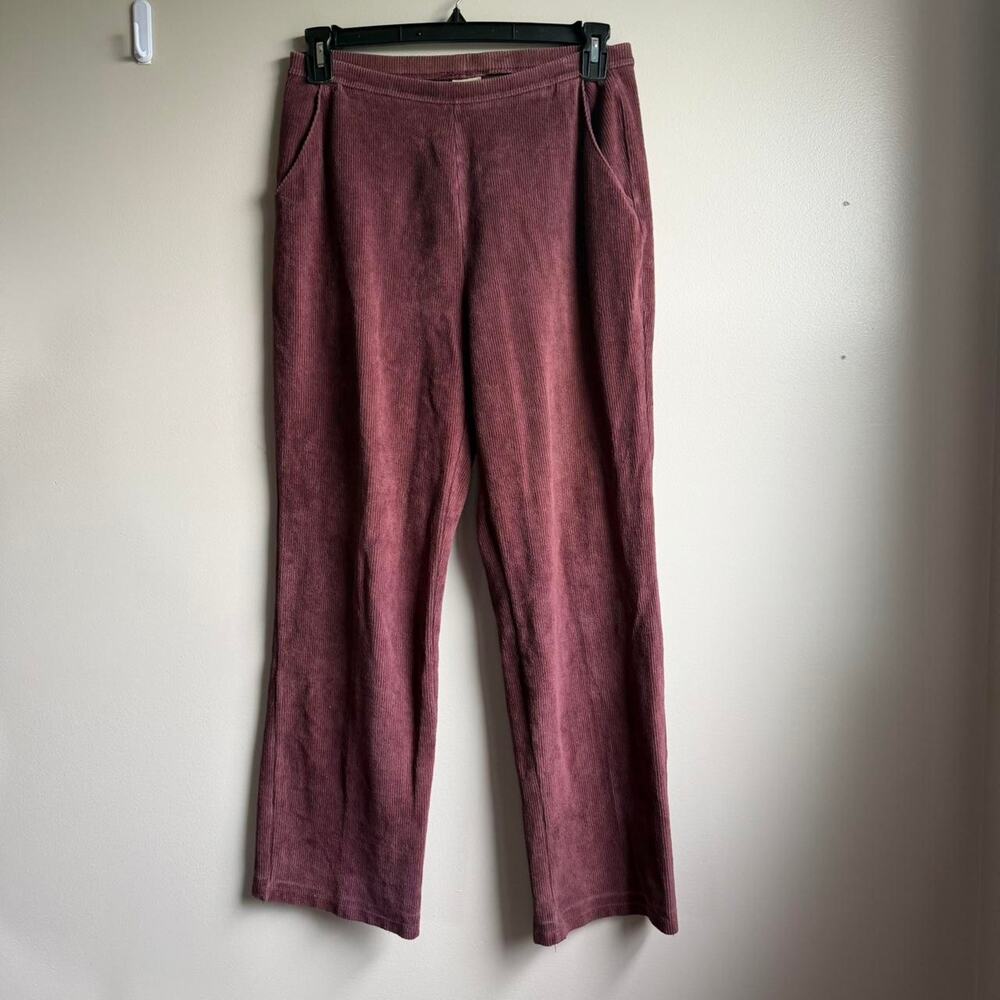 L.L.Bean Burgundy Corduroy Pants Pull On Vintage Cottagecore Granola Grandma M